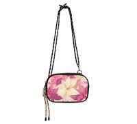 KLL Sweet Peach Flowers Side Bag Crossbody per uomo Trendy con slot per carte di credito Casual Phone Chest Bag Walk the dog