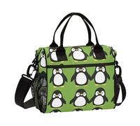 KLL Sweet Penguin verde impermeabile isolato pranzo Cooler Bag con tracolla Lunch Box per adolescenti per la scuola loncheras para Mujer