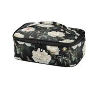 KLL Sweet Peonies - Borsa portapranzo da uomo, con manico, colore: nero