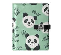 KLL taccuino a righe foderato in pelle notebook a righe college notebook per diario portatile Pandas verde menta senza cuciture 6.7 × 9.2 pollici