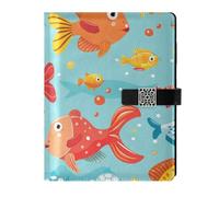 KLL taccuino a righe foderato in pelle per diario delicato Pesce variopinto 6.7 × 9.5.1 cm