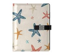 KLL taccuino del diario del taccuino a righe foderato in pelle per lavorare la copertura impermeabile Starfish Design 6.7×9.5.1 pollici