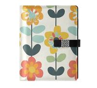 KLL taccuino del diario del taccuino della composizione foderata di cuoio per il diario portatile Colorful Floral Patterns 6.7×9.5.1 pollici