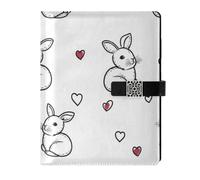 KLL taccuino foderato in pelle college college a righe quaderni per diario copertura impermeabile Cartoon Cute Rabbit Simple Line 6.7 × 9.5.1 cm