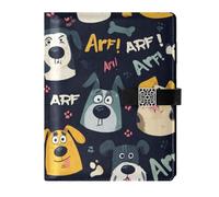 KLL taccuino foderato in pelle college college a righe quaderni per la pianificazione portatile colorato carino cartone animato divertente cani 6.7 × 9.5 cm