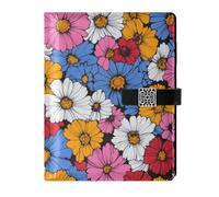 KLL taccuino foderato in pelle college soggetto notebook college per la pianificazione copertura impermeabile pittura colorata margherita 6.7×9.5.1 cm