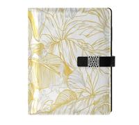 KLL taccuino foderato in pelle diario soggetto college a righe per la pianificazione portatile Golden Cartoon Cute Puppy 6.7×9.5.1 cm