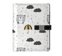 KLL taccuino in pelle foderato soggetto notebook in pelle per lavorare portatile Cute Animal Bear Pattern 6.7 × 9.5.1 pollici