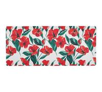 KLL Tappetino per mouse multifunzionale da viaggio con design floreale anime, non lavabile, 80 x 30 cm