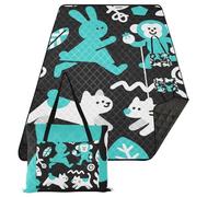 KLL Teal Coniglio Scimmia Nero Impermeabile Picnic Mat Sabbia Resistente Spiaggia Picnic Accessori All'aperto per Adulti Coppie Regalo manta para esterno
