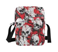 KLL Teschio Rosso Terribile crossbody borsa messenger in pelle vegana borsa a tracolla uomo borsa a tracolla da viaggio borsa a tracolla