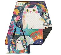 KLL The Cat in The Garden Impermeabile Picnic Basket Set Pieghevole Picnic Campeggio Tappetino per Outdoorsy Donne Coppie Regalo cobijas para la playa