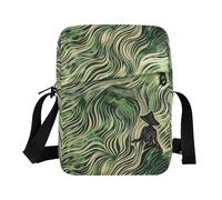 KLL The Green Rolling Prairie carino messenger bag Vegan Leather verde crossbody borse per le donne Borsa a tracolla da viaggio per i viaggi