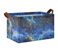 KLL The Starry Sky A Shooting Star Passing by Large Cestini portaoggetti in tessuto con manici, cestini decorativi per giocattoli, libri, asciugamani e vestiti, confezione da 2