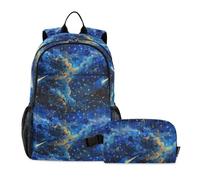 KLL The Starry Sky A Shooting Star Passing by zaino e borsa per il pranzo set per ragazze adolescenti (scenario) borsa per la scuola con borsa per il pranzo 10-12