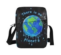 KLL There Is No Planet B Dripping Paint Art messenger bag per gli uomini Borse a tracolla in pelle vegana per le donne piccola borsa per la spesa per i viaggi