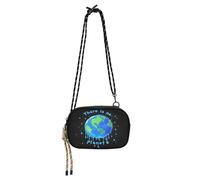 KLL There Is No Planet B Dripping Paint Art Sling Bags Crossbody per le donne Pratica con tracolla regolabile Borsa nera Have a meal