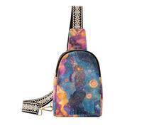 KLL Trendy Abstract Cosmic Dust Planets Space crossbody marsupio impermeabile sopra la borsa a tracolla per il giorno pack
