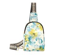 KLL Trendy Astratto Acquerello Fiore Giallo Giallo Azzurro crossbody borsa a tracolla borsa in pelle per le donne crossbody per il giorno pack