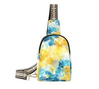KLL Trendy Astratto Acquerello Fiore Giallo Giallo Azzurro crossbody marsupio antifurto grandi marsupi per il giorno pack