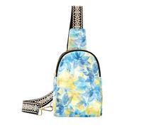 KLL Trendy Astratto Acquerello Fiore Limone Giallo Azzurro corpo fanny pack robusto fanny pack petto bag per il giorno pack
