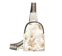 KLL Trendy Bianco e Dorato Autunno Foglie d'Acero Fanny Pack donne antifurto per le donne borsa a tracolla per escursioni