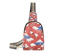 KLL Trendy Bianco Giapponese Gru Monte Fuji Fanny Pack pannolino antifurto cross body fanny pack per il giorno pack