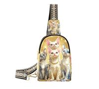 KLL Trendy Cartoon Cute Devon Rex Cats Realistic Style impermeabile borsa a tracolla multiuso borse a tracolla per le donne per il pacchetto di giorno