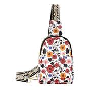 KLL Trendy Lilly Floral Burgendy Orange borsa per donna robusta per le donne in pelle tracolla per il giorno pack