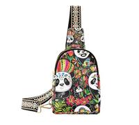 KLL Trendy Mexico Cinco De Mayo Pandas Vivid Color viaggio borsa a tracolla in pelle borse a tracolla per le donne per il pacchetto di giorno