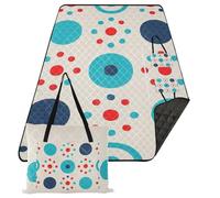 KLL Trendy Polka Dot Red Teal Impermeabile Outdoor picnic mat Packable Park Packable Picnic Coperta per la Famiglia Picnic Articoli manta para picnic y playa