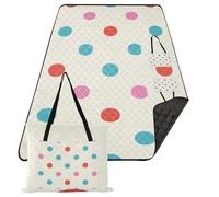 KLL Trendy Polka Dot Teal Rosso Pesca Impermeabile Coperte Esterna Grande Escursionismo Outdoor Playmat per Erba Picnic Articoli tapete para picnic