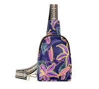 KLL Trendy Purple Lilies Modern Art Noble borsa a tracolla multiuso borse da viaggio per le donne per il viaggio