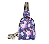 KLL Trendy Purple Peach Elegant Blooms grandi fanny pack borse impermeabili per le donne per il pacchetto di giorno