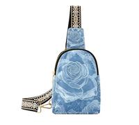 KLL Trendy Romantic Blue Rose Flowers la borsa a tracolla in pelle zaino borsa per le donne per il viaggio