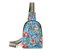 KLL Trendy Stained Glass Blooming Rose Floral crossbody fanny pack leggero borsa da viaggio per gli uomini per il viaggio