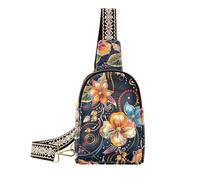 KLL Trendy Tropical Wind Of Bright Flowers marsupio borsa leggera per le donne antifurto per escursioni