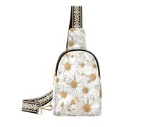 KLL Trendy White Daisy womens fanny pack impermeabile piccola borsa a tracolla per il pacchetto di giorno