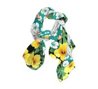 KLL Tropical Hawaii Floreale Carino Gnome Sciarpe lunghe e avvolge elegante sciarpa testa di seta per le donne che dormono per la sciarpa di Natale chales para mujer