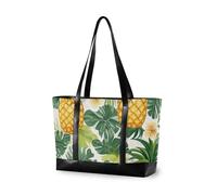 KLL Tropicale Ananas Oro Giallo Verde Palma Foglie Fiore Portatile 14 pollice borsa del computer portatile con cerniera borse di lavoro Grande Borsa per il viaggio con bulto para laptop