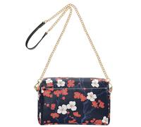 KLL Ukiyo-e borse a tracolla da donna in pelle vegana con fiori di ciliegio rosso e bianco con cerniera