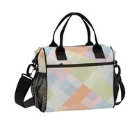 KLL Un primo piano del motivo a quadretti minimalista Lunch Bag Pack con tracolla pranzo Tote Bag per le donne per il viaggio bolsos de almuerzo para Mujeres