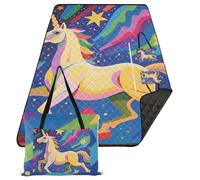 KLL Unicorni Stelle Dopamina Colore Impermeabile Picnic Essentials Grande Escursionismo Sabbia Resistente Spiaggia Coperta per Terra Concerto Coperta Manta de picnic