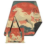 KLL unicorns Ukiyo-e Style Impermeabile Picnic Basket Sand Free Spiaggia Coperta Impermeabile per Outdoorsy Donne Concerto Coperta tapete para picnic