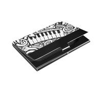 KLL Valentine Music Patterns Bianco e Nero Ultra-sottile Porta Biglietti da Visita con Pelle e Acciaio Inox Titolari di Carte per Incontro di Lavoro Uso estuche para tarjetas