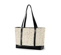 KLL Valigetta da donna verticale piccola rotonda a pois di grande capacità con borsa da lavoro con cerniera con laptop Borsa grande per gli elementi essenziali da viaggio Regali di spiaggia Regali di