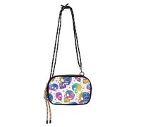 KLL Vapour Style Skulls Colorful Mini Crossbody Bag Mens Pratica con tracolla regolabile Messenger Bag Crossbody Walk the dog