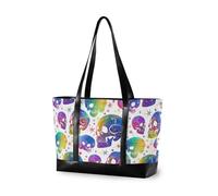 KLL Vapour Style Teschi Colorato Portatile donne laptop tote bag con cerniera cerniera tote Grande Borsa per il college con bolsa para laptop