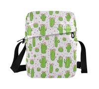KLL Verde Cactus Fiori di Pesca Doodle messenger borse in pelle vegana piccole borse a tracolla per le donne Shopping Lady Borse a tracolla
