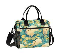 KLL Verde Carino Capybara Eco-Friendly Morbido Borsa Pranzo con Tracolla Stampa Borse Pranzo per Le Donne per Picnic bolso para comida de Trabajo
